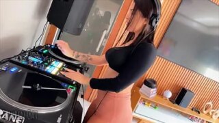 Hot DJ Lauren fucking and taking cum in her mouth
